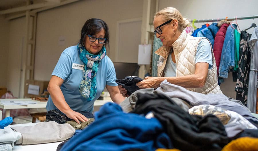 Volunteers working together for the community