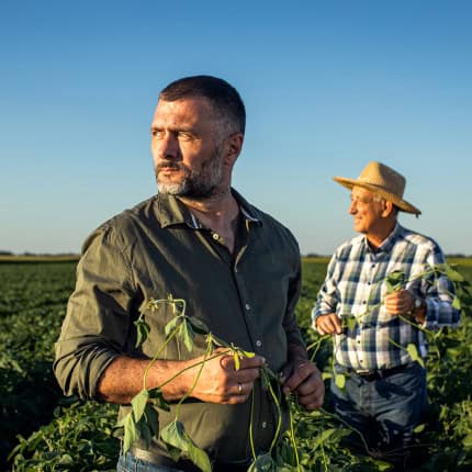 Two men on farm