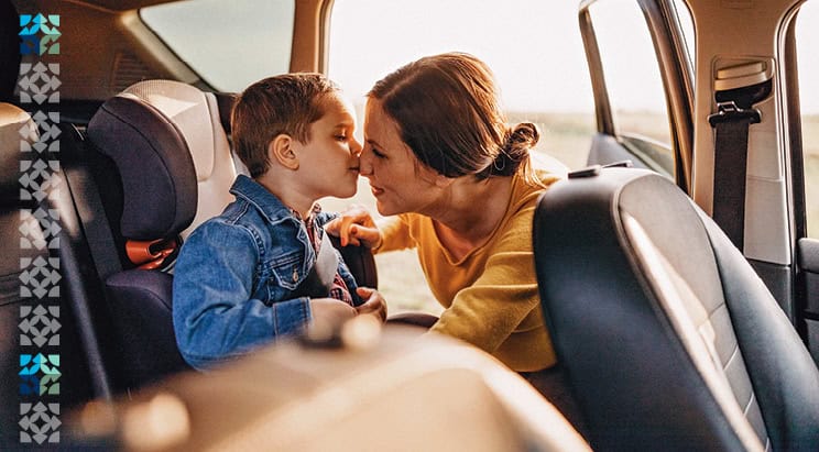 mother and child in car