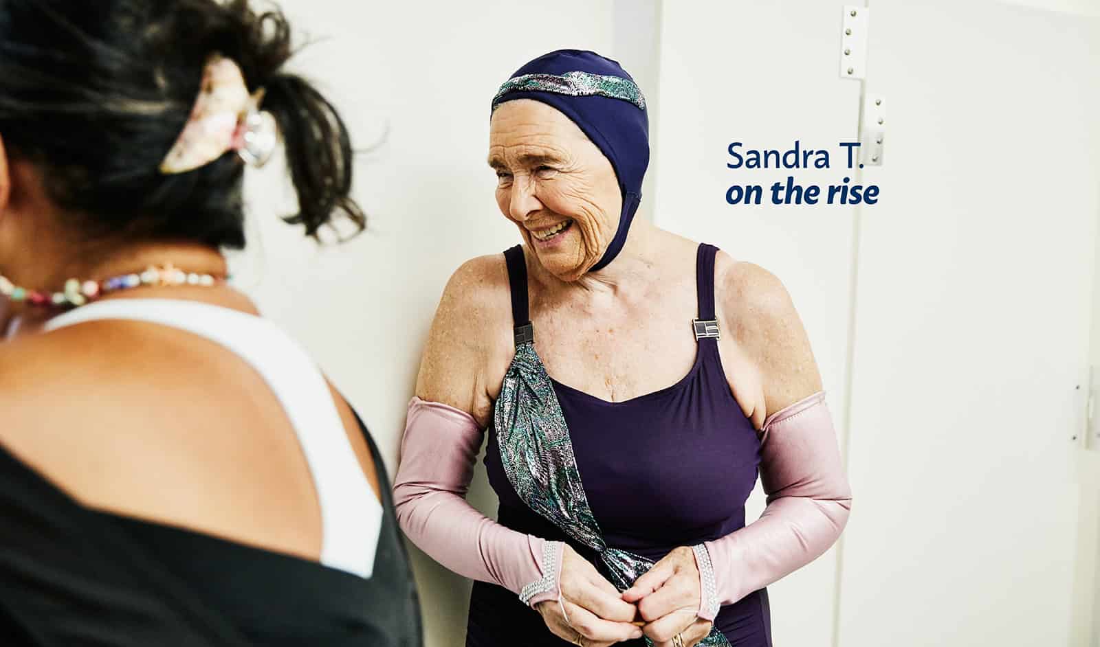 woman, Sandra T on the rise
