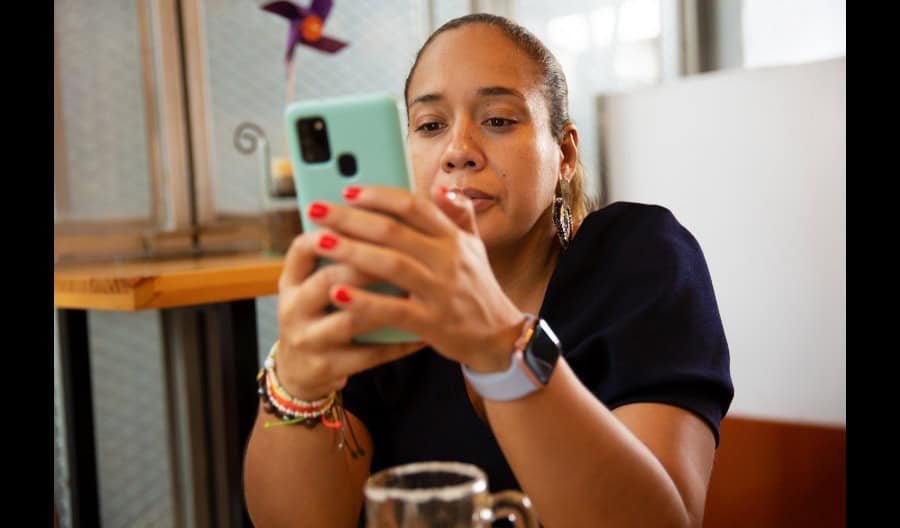 Woman using phone
