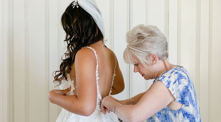 two people getting ready